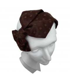 Brown with Brown Dotted Tulle Carolina Bow Headband