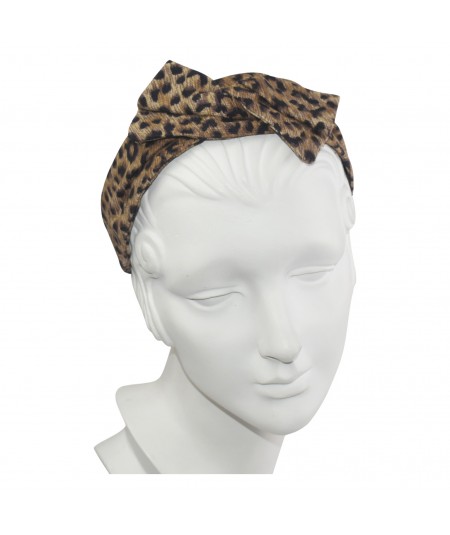 Leopard Cotton Print Swivel Headband