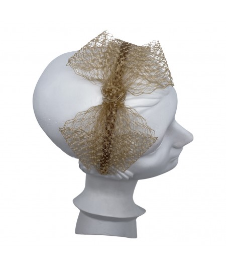 Pecan Veiling Carolina Bow Headband