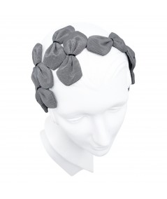 Steel Grey with Black Sabrina Headband with Colored Stitch