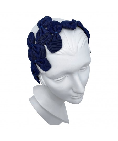 Navy with Royal Sabrina Headband with Colored Stitch