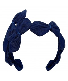 Navy with Royal Sabrina Headband with Colored Stitch