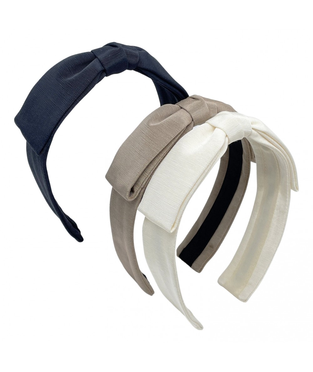 Black - Pecan - Ivory Grosgrain Bow Headband