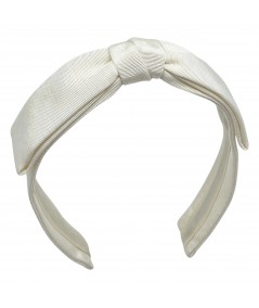 Ivory Grosgrain Bow Headband