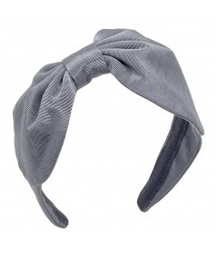 Steel Grey Grosgrain Bow Headband