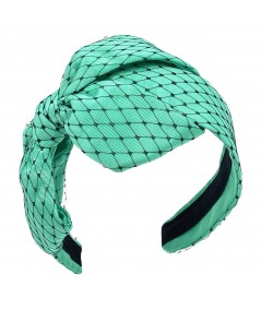 Spring Green wit Black Veiling Carolina Headband