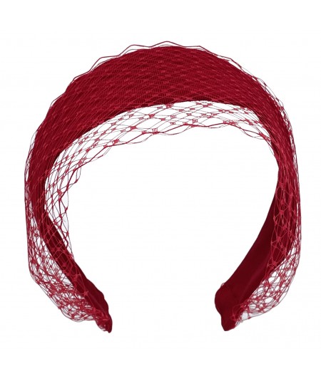 Red Veiling Wide Headband