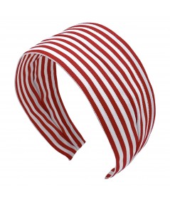 Red-White Grosgrain Stripe Extra Wide Headband