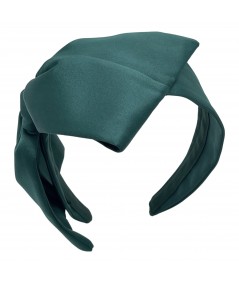 Emerald Satin Large Bow Headband