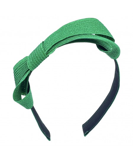 Green Straw Bow Headband