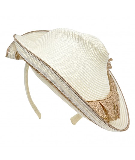 Straw Trilby with Feather Fascinator