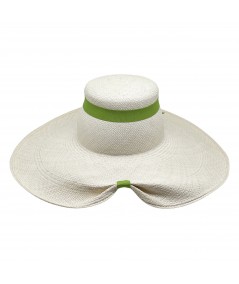 Back - Panama Hat with Lime Band and Bow