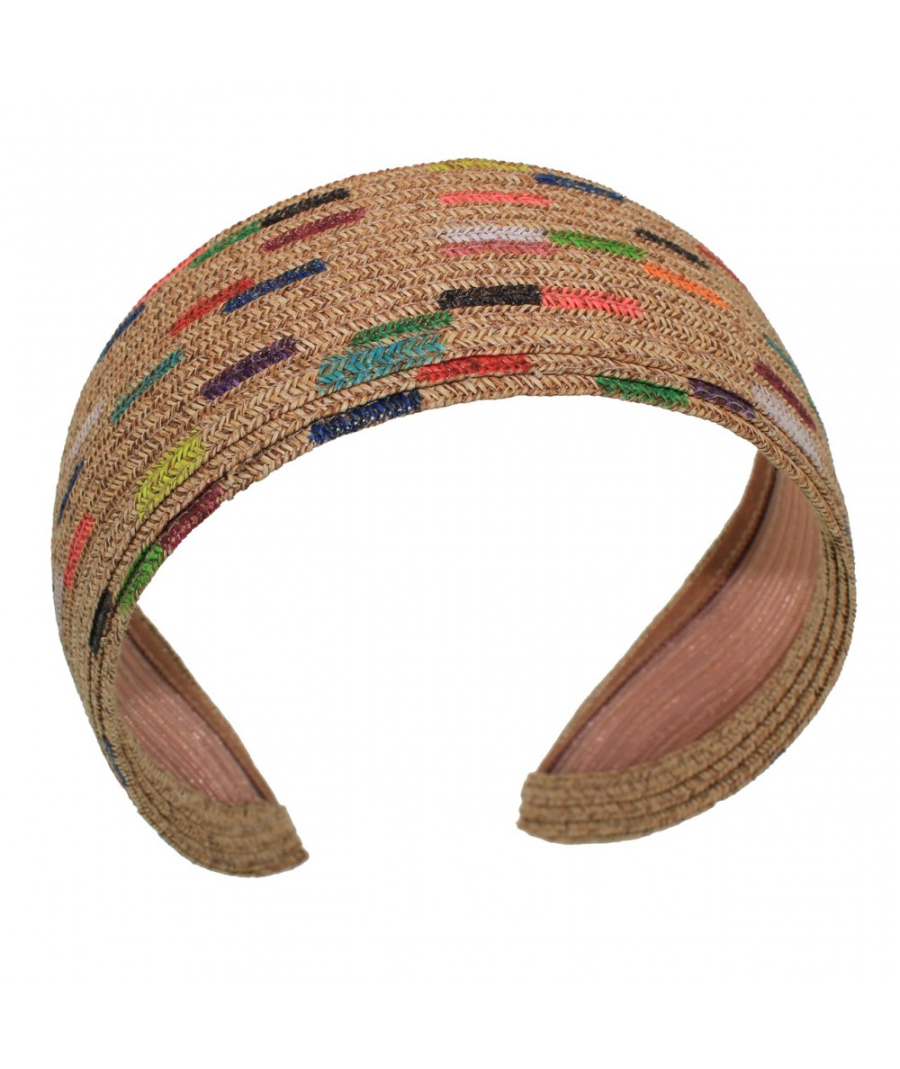 Painted straw headband by Jennifer Ouellette