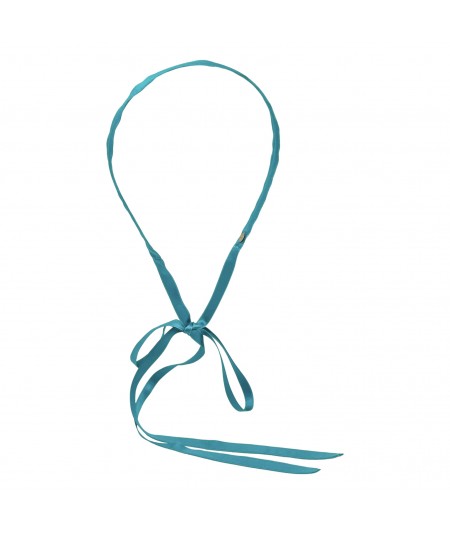 Turquoise Satin Long Ties Headband