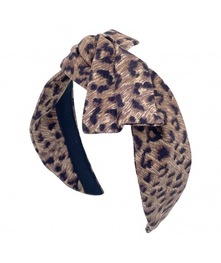 Leopard Cotton Print Swivel Headband Jennifer Ouellette - 1
