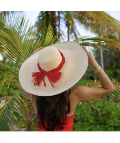Carolina Carter wearing Panama Wide Big Brim Straw Hat by Jennifer Ouellette