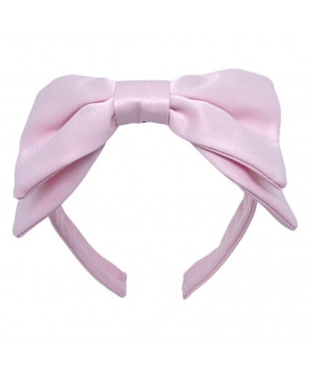 Pink Satin Double Bow Headband