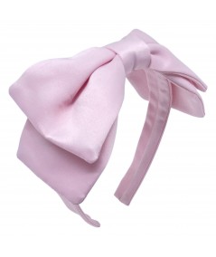 Pink Satin Double Bow Headband