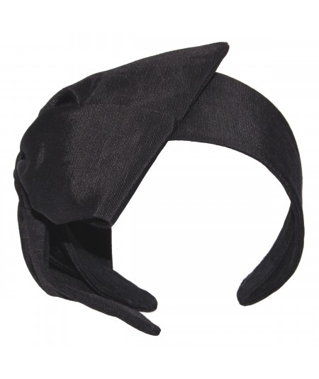 Black Bengaline Large Bow Headband