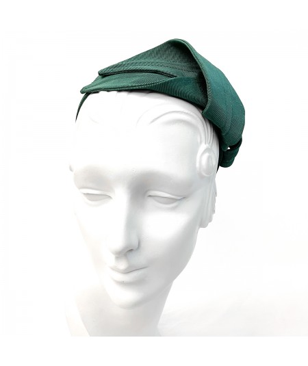 Hunter Green Bengaline Leaves Abstract Headpiece