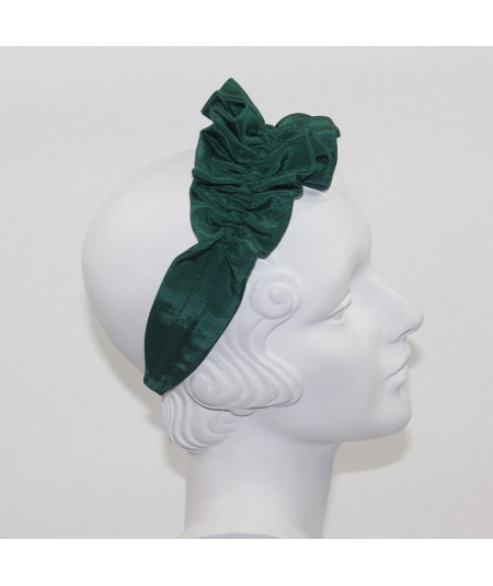 Hunter Green Bengaline Side Ruffle Headband