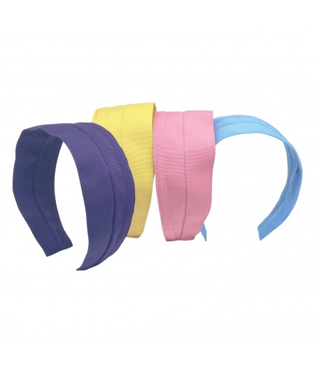 Purple - Yellow - Pink - Baby Blue Grosgrain Extra Wide Headband