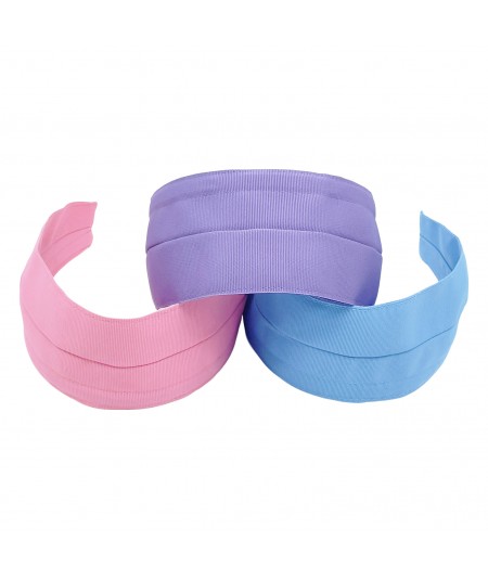 Pink - Lavender - Baby Blue Grosgrain Extra Wide Headband