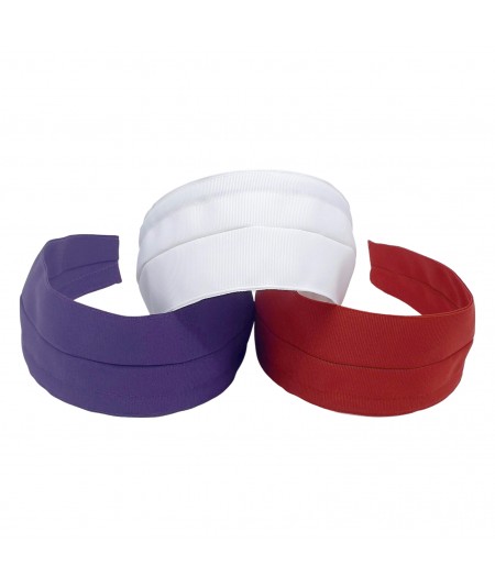 Purple - White - Red Grosgrain Extra Wide Headband