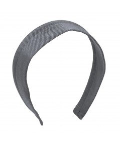 Steel Grey Grosgrain Texture Medium Wide Headband
