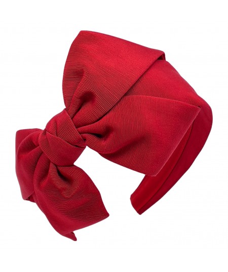 Red Cardinal Bengaline Side Bow Headband Cardinal