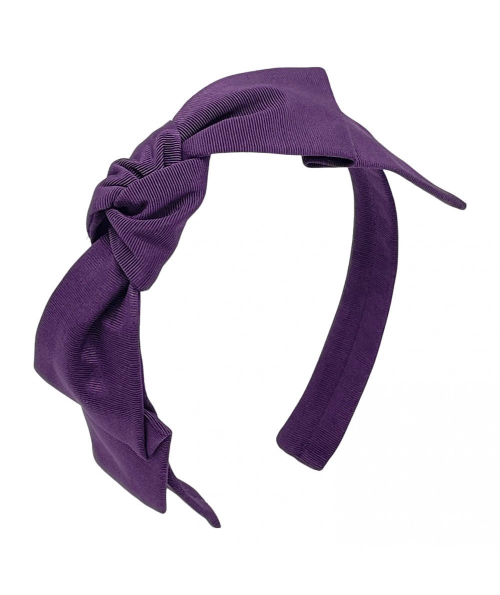 Purple Faille Side Bow Headband
