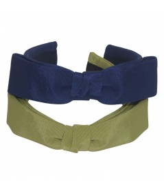 Corsair Blue - Celery  Grosgrain Bow Headband