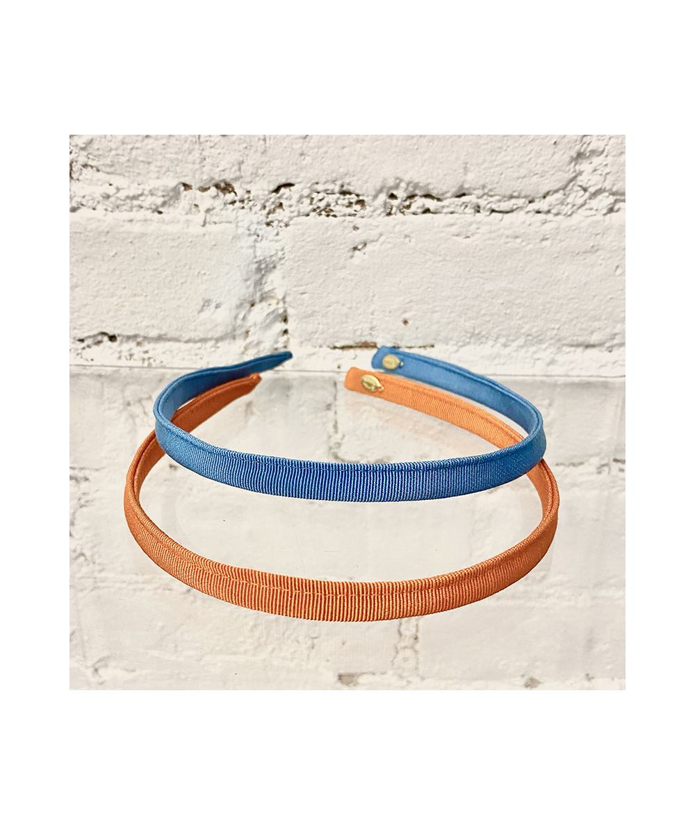 Orange - Cadet Blue Grosgrain Basic Headband