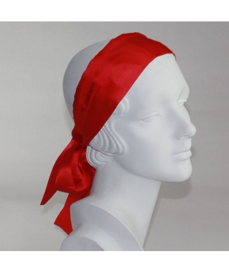 Red basic-extra-wide-satin-headband-with-long-ties-Katie-Holmes