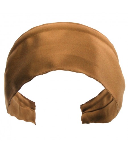 Basic Extra Wide Satin Headband - Bronze