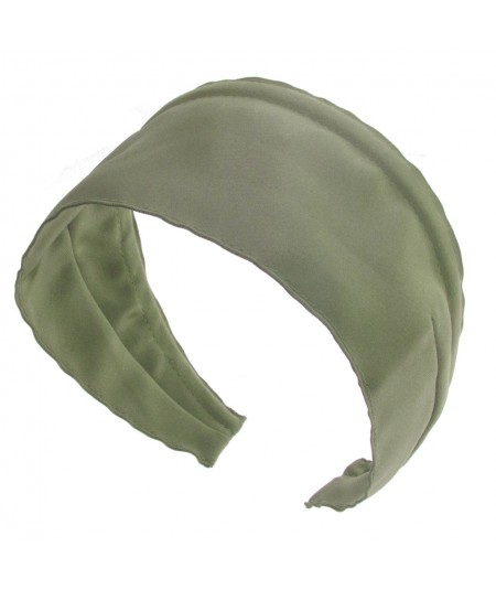 Basic Extra Wide Satin Headband - Khaki
