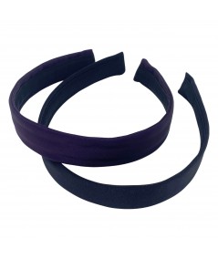 Plum - Black Satin Medium Basic Headband