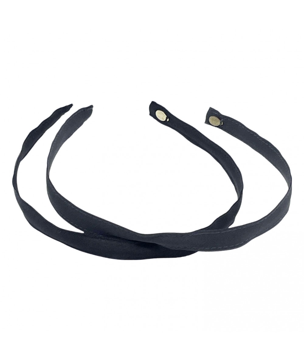 Black - Gunmetal Satin Narrow Headband