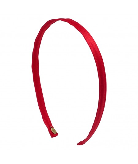 Red Satin Narrow Headband