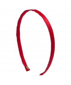 Red Satin Narrow Headband