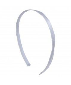Silver Satin Narrow Headband