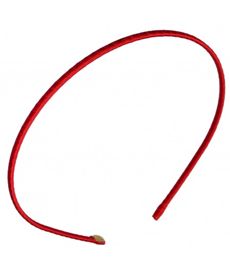 Red Basic super skinny satin headband