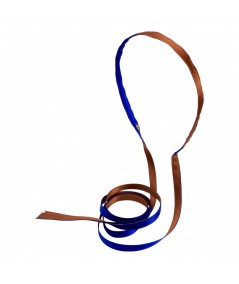 Copper and Electric Blue Satin Long Tie Headband