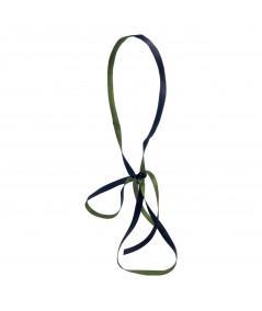 Black and Olive Satin Long Tie Headband