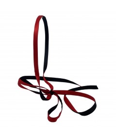 Red - Black Satin Long Tie