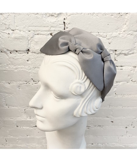 Grey Palladium Headpiece with 3 Bows