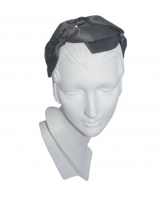 Charcoal Satin Palladium Bow Headband