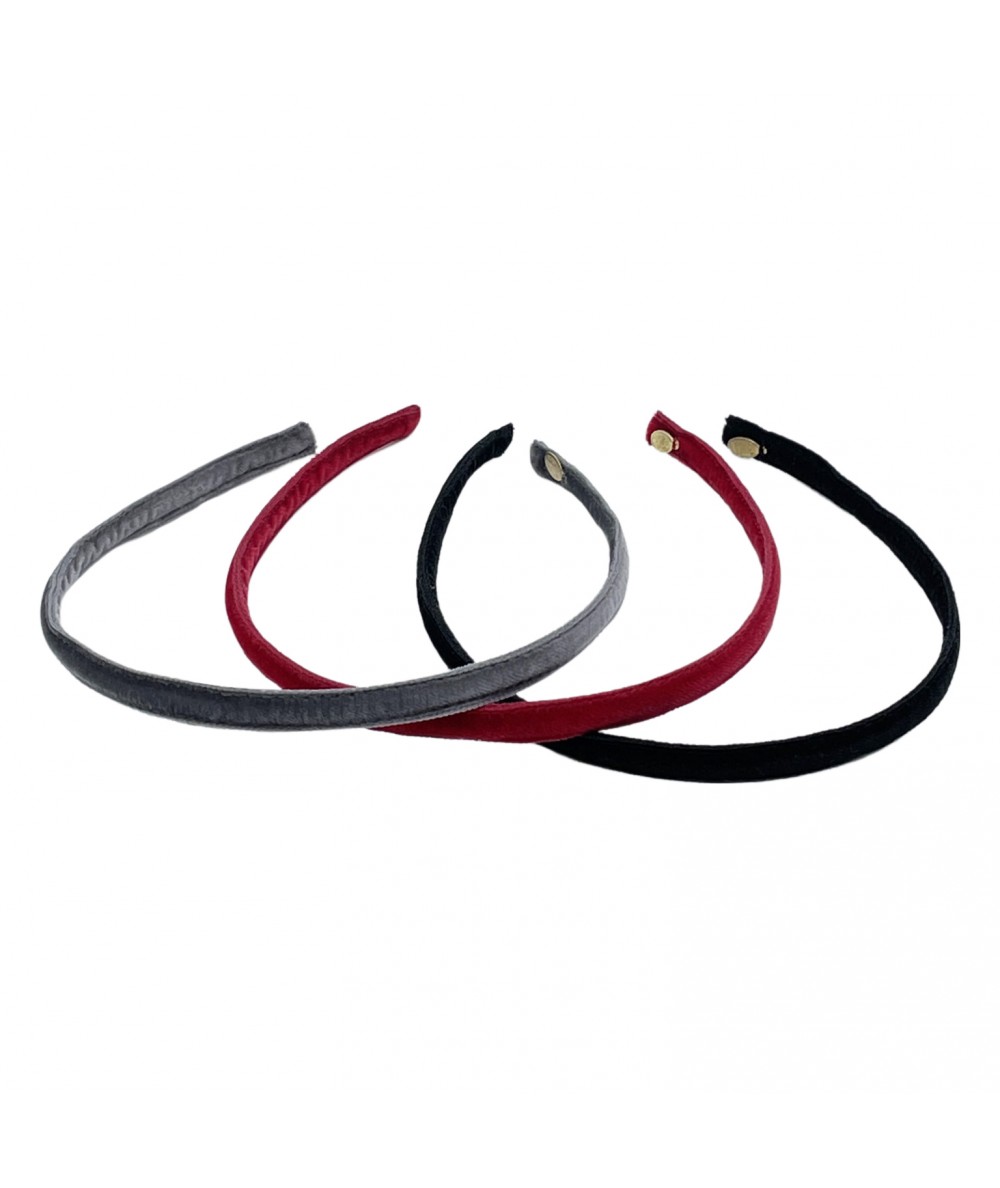 Dolphin - Red - Black Narrow Velvet Headband