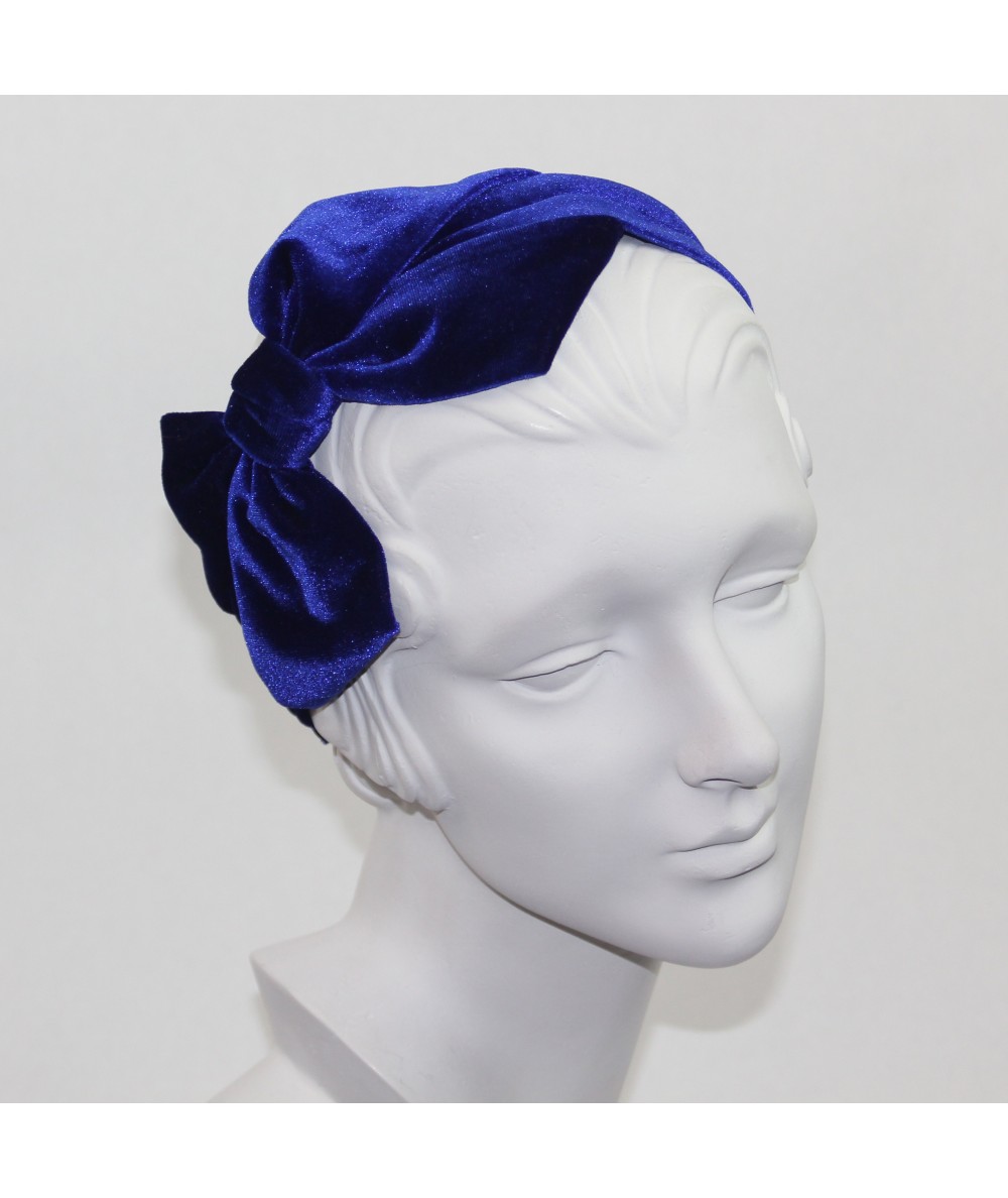 Royal Velvet Headband with Loop Bow at Side 