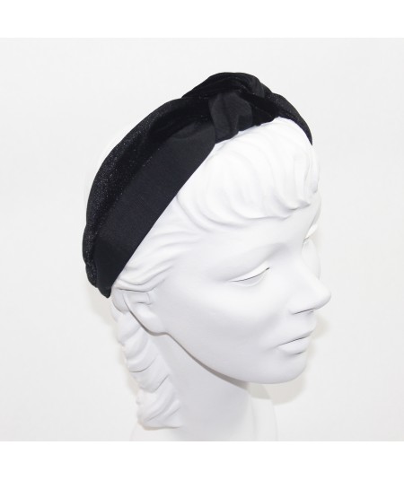 Black Velvet Center Turban Headband
